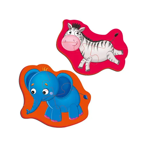 Магнитные беби пазлы Зебра и слоненок Vladi toys VT3208-12