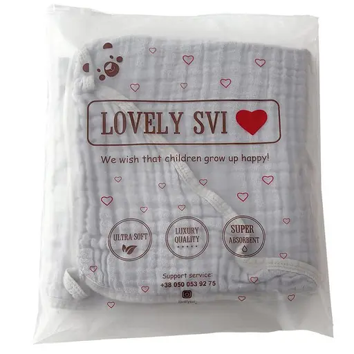 Набір рушників дитячих Lovely Svi органічна бавовна (муслін) – 6-шарів, 80 x 80 см, від 0 до 2 років, Сірий і Зелений, 2шт. - фото 6