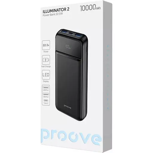 Зовнішній акумулятор Proove Illuminator 2 10000mAh 22.5W (PBIP10212201) [143604] - фото 2