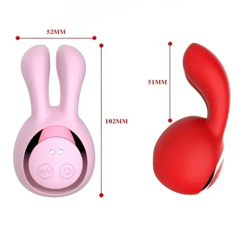 Вакуумный стимулятор клитора I’MCUM Bunny Kiss 8 режимов вибрации 5 режимов всасывания в форме кролика Розовый (IM-KXY269) - фото 2