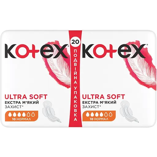 Гигиенические прокладки Kotex Ultra Soft Normal 40 шт. (2 п. x 20 шт.) - фото 3