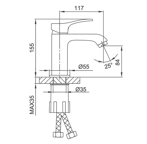 Смеситель для умывальника Frap F1075-9 Черный матовый - фото 6