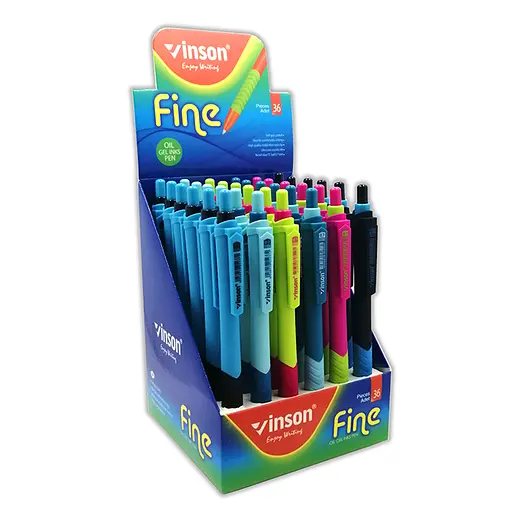 Авторучка 5237 Vinson FINE 0,7 мм, кулькова синя (6948910062371) - фото 1