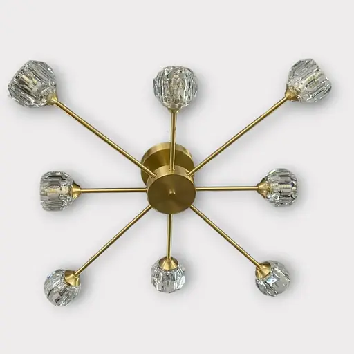 Світлодіодна люстра Ірис 5008 (Золота) 8 плафонів - фото 3