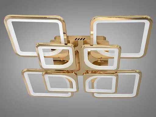 Многофункциональная потолочная светодиодная люстра, 135 Вт, золото. - фото 4