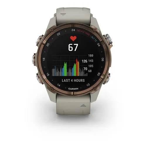 Спортивные часы Garmin Descen Mk3i – 43 mm Bronze PVD Titanium with French Gray Silicone Band (010-02753-13/14) - фото 4