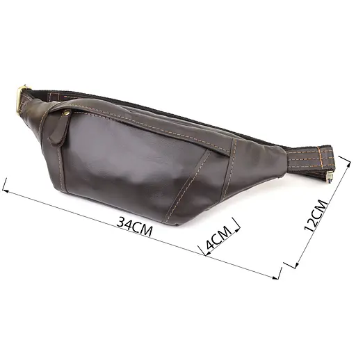 Чоловіча сумка-бананка компактного розміру з натуральної гладкої шкіри SHVIGEL 34х12х4 см sum0027450 - фото 13