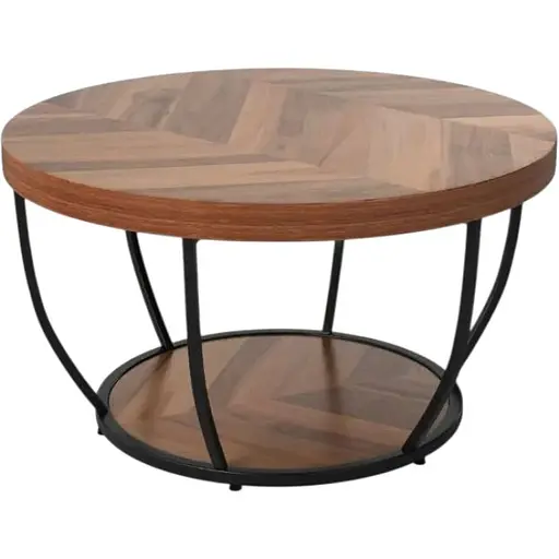 Журнальний столик Costway Leo з металевою основою в стилі Loft