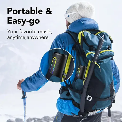 Bluetooth-динамік з підсвіткою, Bluetooth 5.4 Music Box, подвійний динамік, подвійні басові драйвери, 30 годин автономної роботи - фото 3