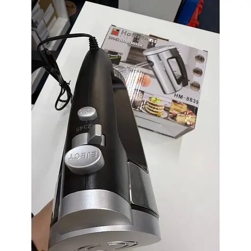 Міксер ручний Hoffmans HM-8839 з насадками 6 швидкостей нержавіюча сталь 800 Вт Сірий - фото 2