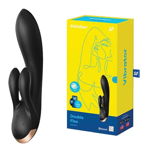 Вібратор-кролик Satisfyer Double Flex 20 см чорний - фото 4