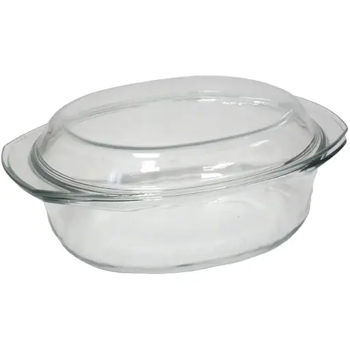 Каструля скляна Interos з жароміцного скла овальна 3.5 л (9163)