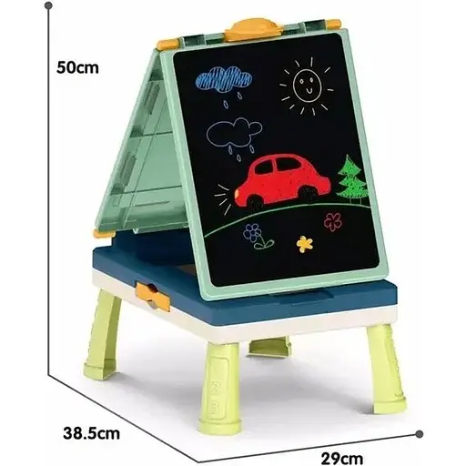 Дитячий двосторонній мольберт Art Kids "Веселі забавки" маркер, крейда, губка Зелений - фото 2