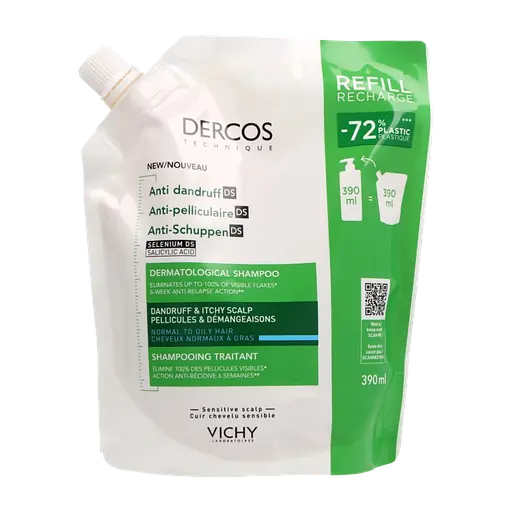 Набір Vichy Dercos: шамнунь проти лупи для жирного волосся та подразненої шкіри голови 390 мл + шампунь посиленої дії проти лупи для нормального, жирного волосся та подразненої шкіри голови 390 мл - фото 9