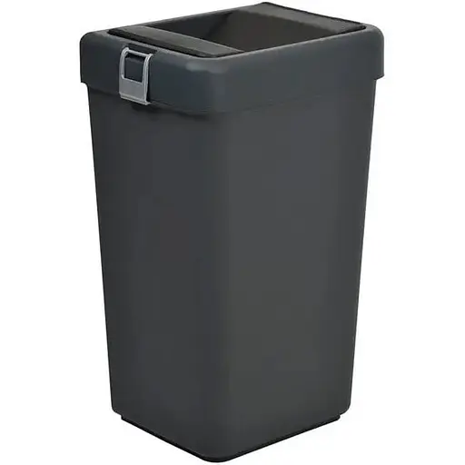 Мусорное ведро Motek на 40 л с поворотной крышкой 35х28х59 см Антрацит (COB-412)  - фото 1