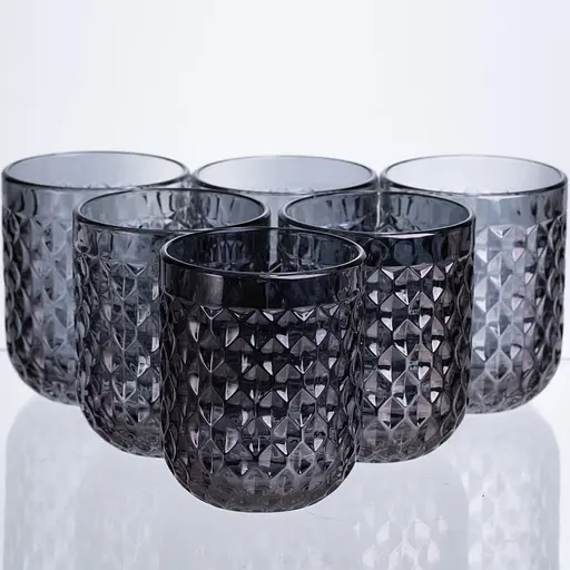 Набір склянок Geometric 6 штук по 250 мл HP-19-264 склянка прозора для напоїв Yiwu HP-19-264 - фото 1