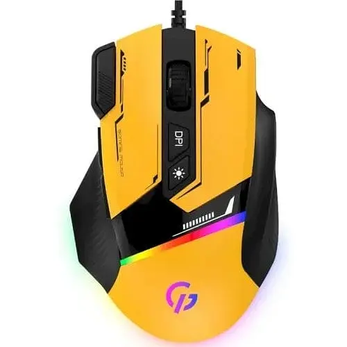 Миша GamePro GM300Y жовтий/чорний USB оптична сенсор Instant 725F 800-7200 dpi 8 кнопок RGB підсвічування - фото 1