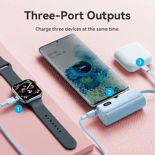 Павербанк Vention Blue 4800 mAh / 22.5 Вт (FHQL0) - фото 2