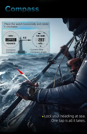 Часы North Edge Model D 10 Bar с компасом - фото 7