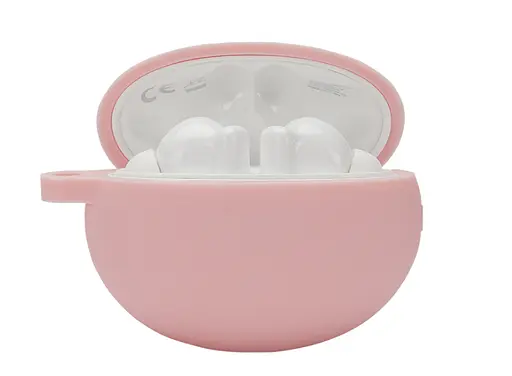 Чехол-накладка DK Silicone Candy Friendly с карабином для Huawei FreeBuds 4i (pink) - фото 3