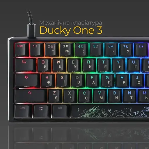 Клавіатура Ducky One 3 Mini Cherry MX Speed Silver RGB Black DKON2161ST-PUAPXCLAWSC1 UA (125716) - фото 8