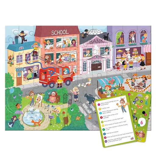 Детский виммельпазл "Городок профессий" DoDo Toys 300662, 60 элементов - фото 3