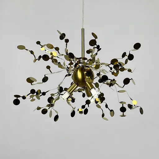 Подвесной латунный светильник из гибких кружочков из металла Ø 40 см | Line F | Ст. 1030-400 AB - фото 4