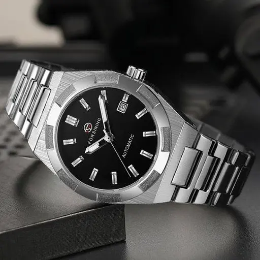 Чоловічий механічний наручний годинник Forsining Temp (Сріблястий) - фото 4