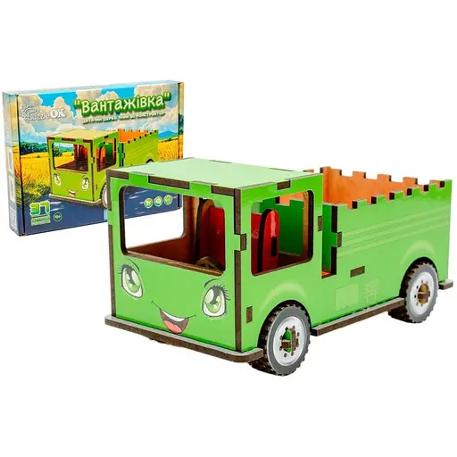 Детский деревянный 3D конструктор Грузовик PuzzleOk Puz-00929 37 деталей - фото 1