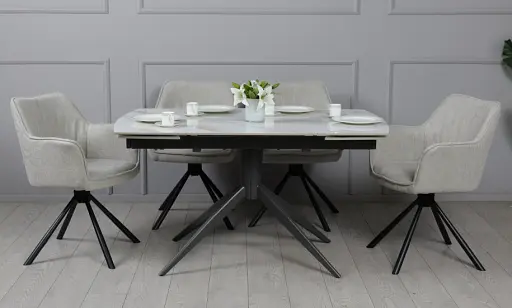 Стіл Віраж 1400/2000x900x750 молочний глянець чорні ноги - фото 11