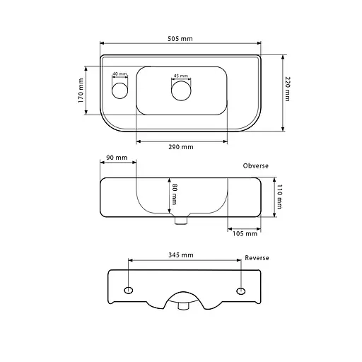 Умивальник VBI Aprilia R white підвісний VBI-015607, Білий - фото 2