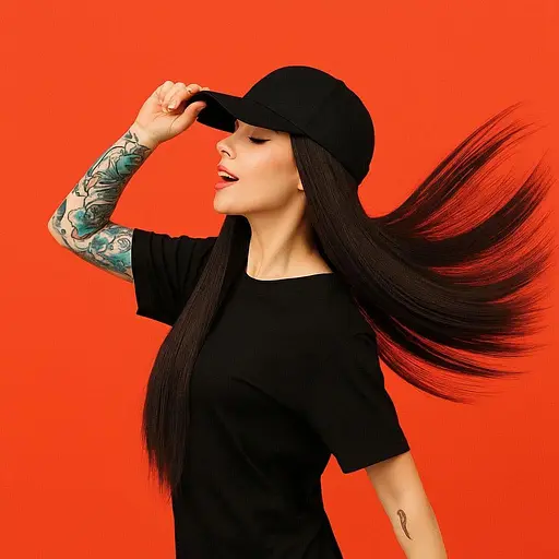 Перука кепка з волоссям 50 см Брюнетка - фото 1