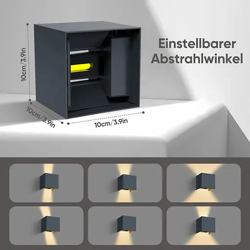 Світлодіодний настінний світильник 12 Вт регульований світловий промінь 3000 K - фото 2