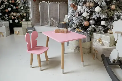 Дитячий прямокутний столик (Рожевий) та стільчик Метелик (Рожевий) - фото 10