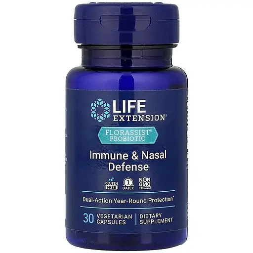 Пробиотики и пребиотики Life Extension Florassist Immune & Nasal Defense, 30 вегакапсул - фото 1
