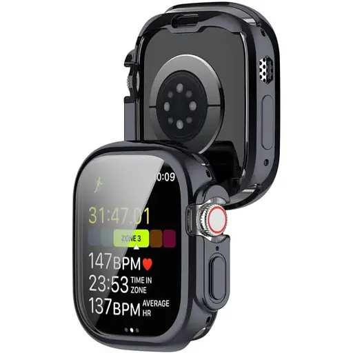 Чехол-накладка DK для Apple Watch Ultra 49mm (Series 1 / 2) Silicone Face Case (gun metal) - фото 3