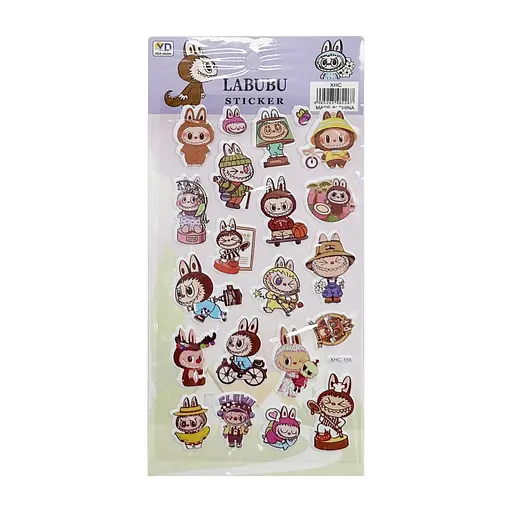 Детский набор наклеек "Лабубу" Bambi YG0328(Violet1) микс, 10х22 см - фото 1