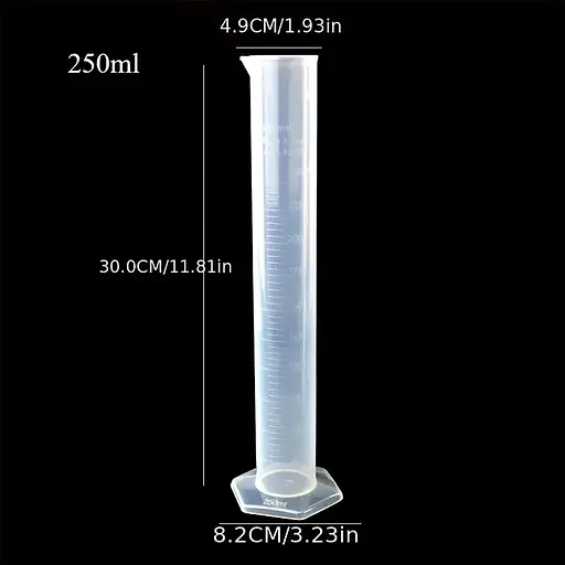 Мерный цилиндр пластиковый колба градуированный стакан для спиртометра виномера 250 мл Прозрачный 87378 - фото 3