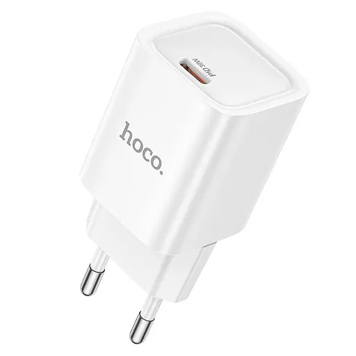 Сетевое зарядное устройство Hoco C148A Charm single port PD30W charger(EU) Белый - фото 1