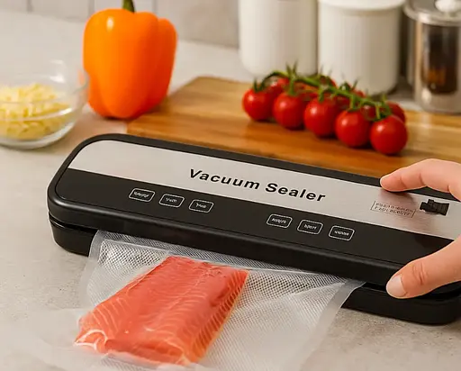 Електричний вакууматор FG-0018 для зберігання продуктів с подвійною функцією вакуумування та запаювання Чорний - фото 5