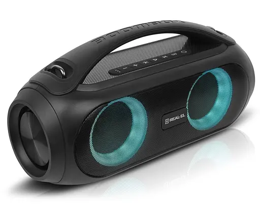 Портативна колонка бумбокс REAL-EL RX745 Boombox 40W Bluetooth TWS, RGB, Black - фото 5