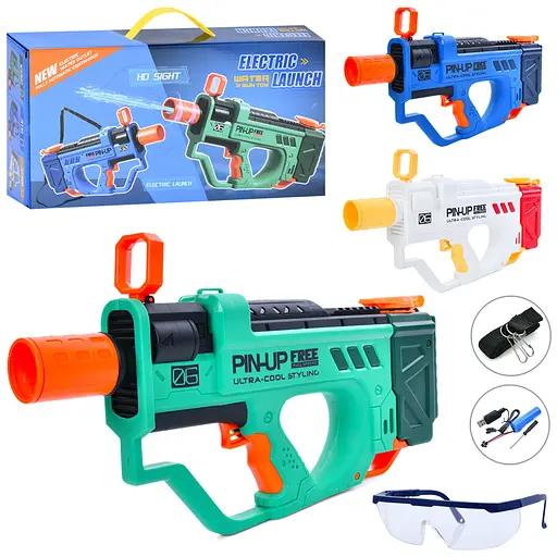 Водяний автомат, 46.5 см, акумулятор, USB-зарядка, окуляри, 42x22x7.5 см (В асортименті) - фото 2