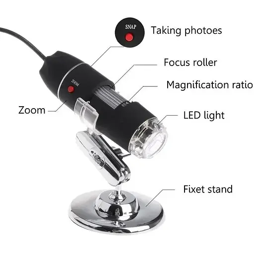 Мікроскоп електронний Ootdty DM-1600 USB цифровий зі збільшенням 1600 x підсвічування 8 LED - фото 3