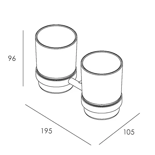 Склянка подвійна для ванної кімнати Imprese Skala 122275 хром - фото 2
