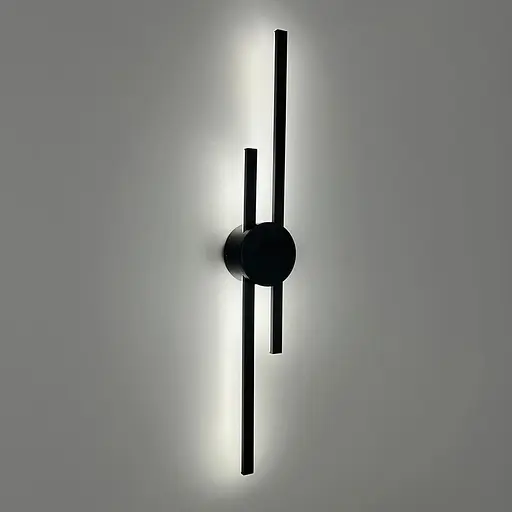 Видовжене подвійне світлодіодне бра Line F 60 см чорне Арт. WB39/600 BK - фото 8