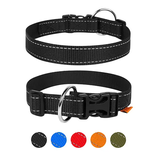 Нашийник "Dog Extreme" з нейлону регульований (ширина 30мм довжина 35-58см) чорний - фото 2