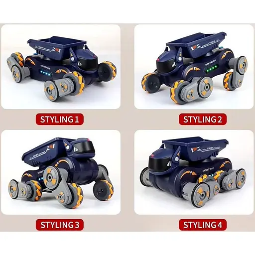 Радиоуправляемый робот JJRC Q187-A Light Spray Stunt Robot Dog Orange/Blue [119114] - фото 4