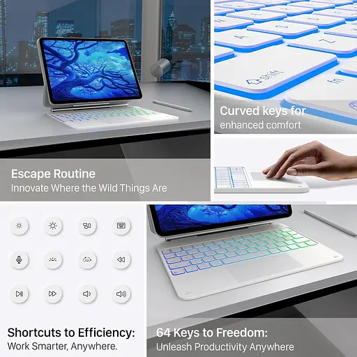 Чохол-клавіатура для iPad Air 13 та iPad Pro 12,9, 6, 5, 4-го, 3-го покоління, Magic Keyboard для iPad Pro 12,9, магнітний чохол - фото 4