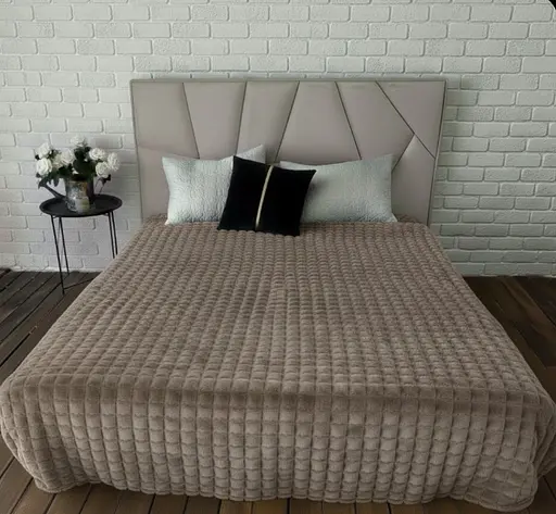 Простыня цвета тауп мягкая универсальная простыня 200 x 230 см для кровати - фото 1