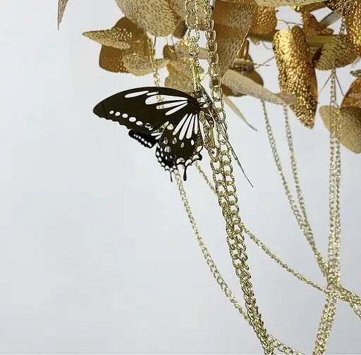 Люстра в стилі Серпента з ніжними метеликами Ø 80 см | Line F | Арт. Y05/D800 GD - фото 5